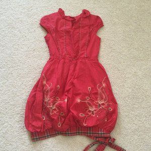 Red Embroidery Dress